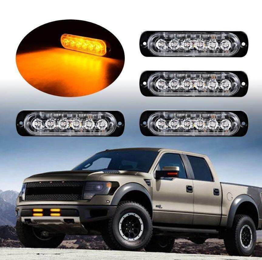 Led Φάρος Slim 18w με 6 led 12/24V Πορτοκαλί – Amber Flash Light Bar Car